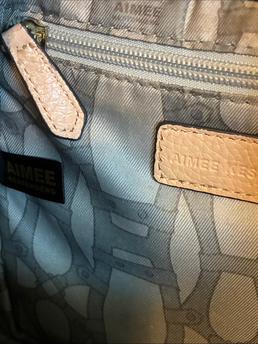 Aimee Kestenberg Blush Leather Pebbled Backpack with Gold Hardware - Picture 7 of 11